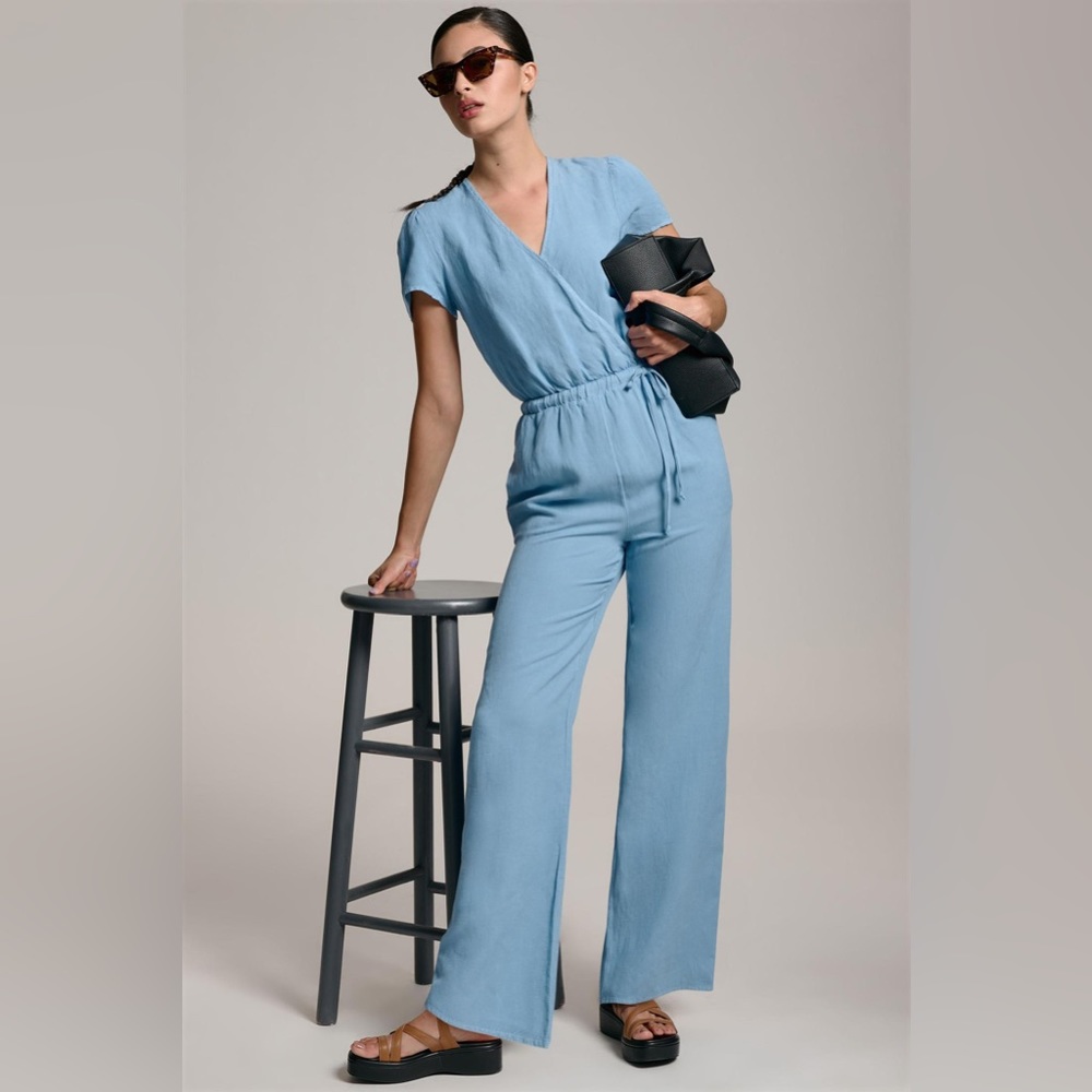 Anthropologie Wide-Leg Wrap Jumpsuit Sz M